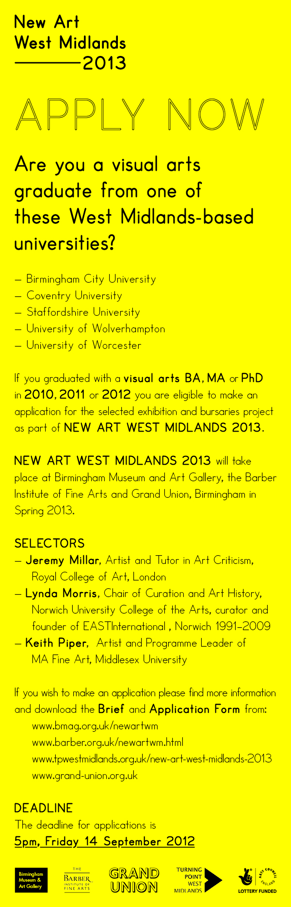 New Art West Midlands flyer